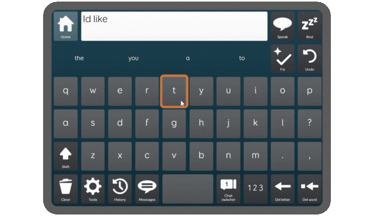 An animation showing the new Chat Switcher option in Grid.
