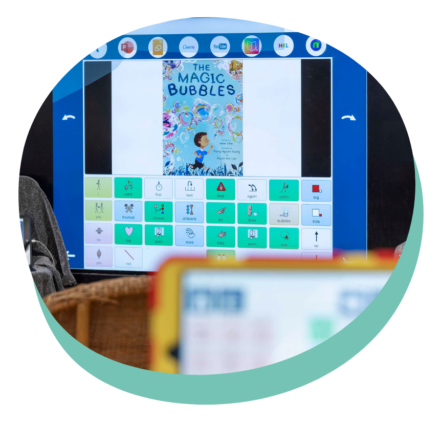 A screen showing the cover of a booked Magic Bubbles