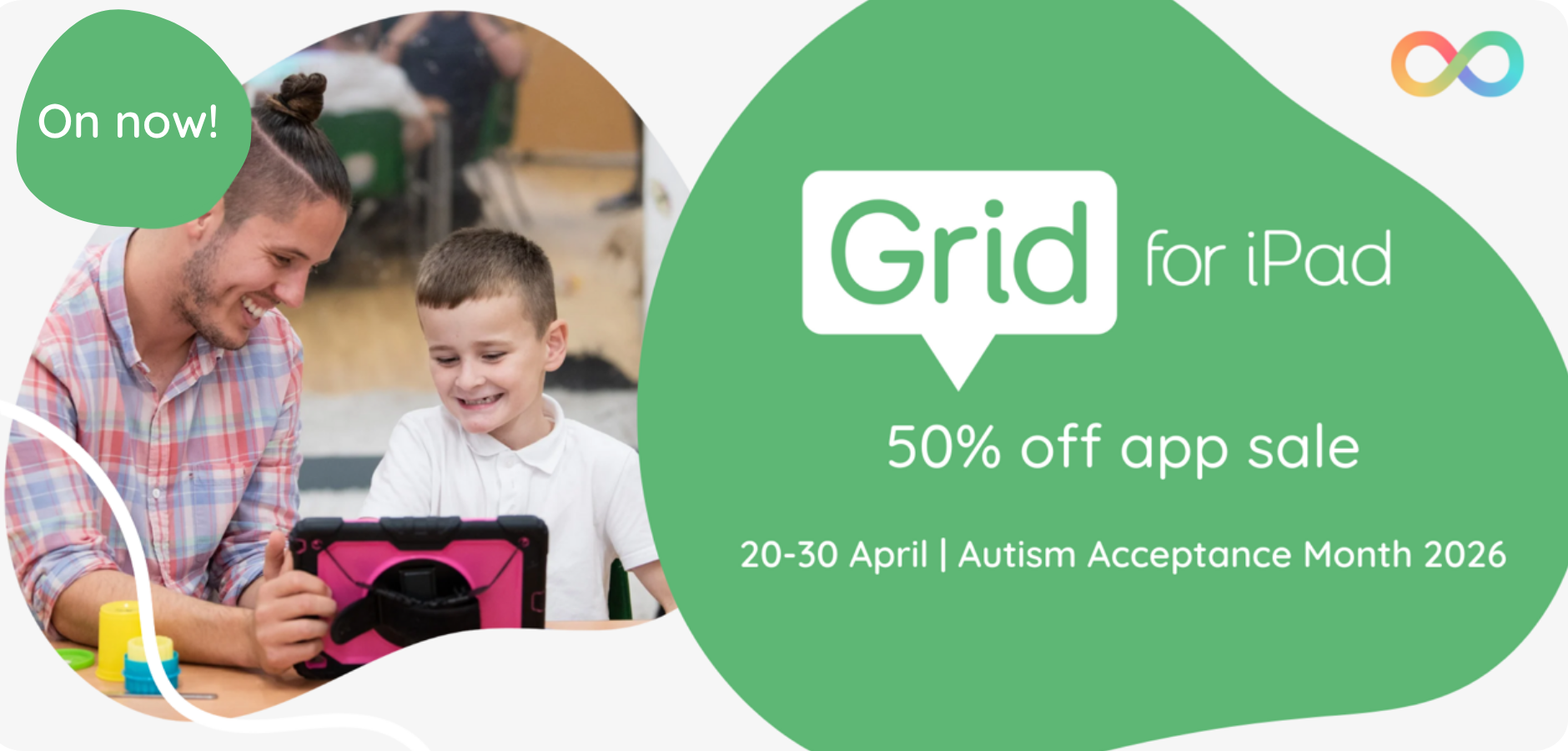 Grid for iPad 50% off app sale for Autism Acceptance Month - 20-30 April 2026