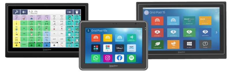 A trio of screens showing Grid sets
