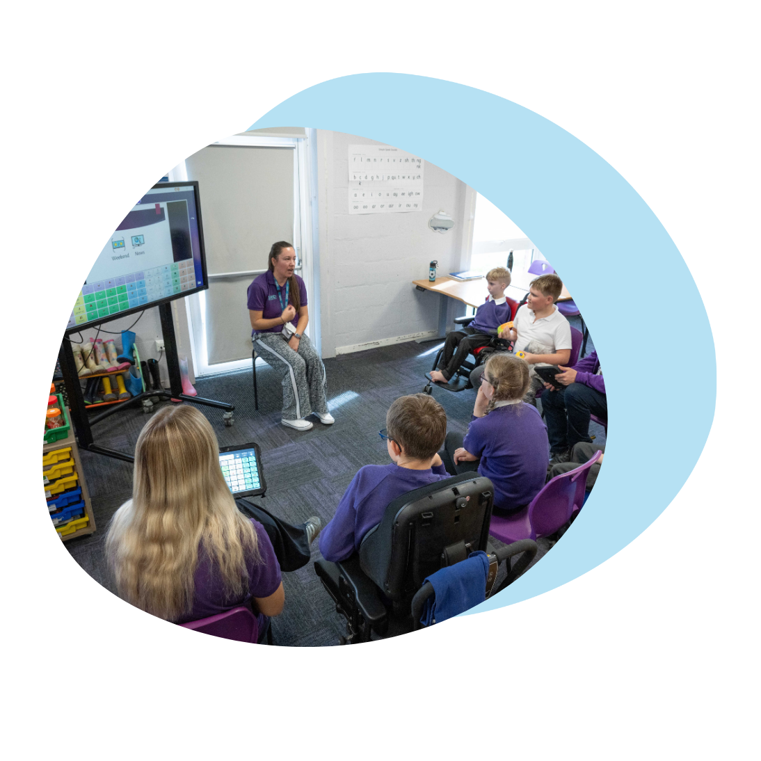 See and Say in the classroom on an electronic whiteboard