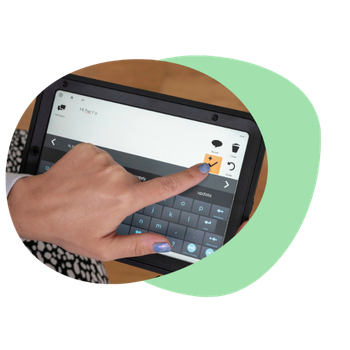 The Text Talker grid set in Grid for iPad on Talk Pad.