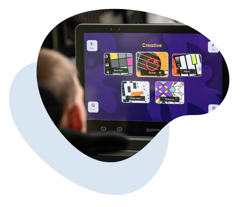 A person using Look Lab on their Grid Pad device