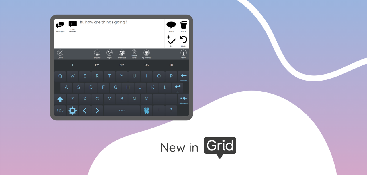 Text Talker AI beta grid set