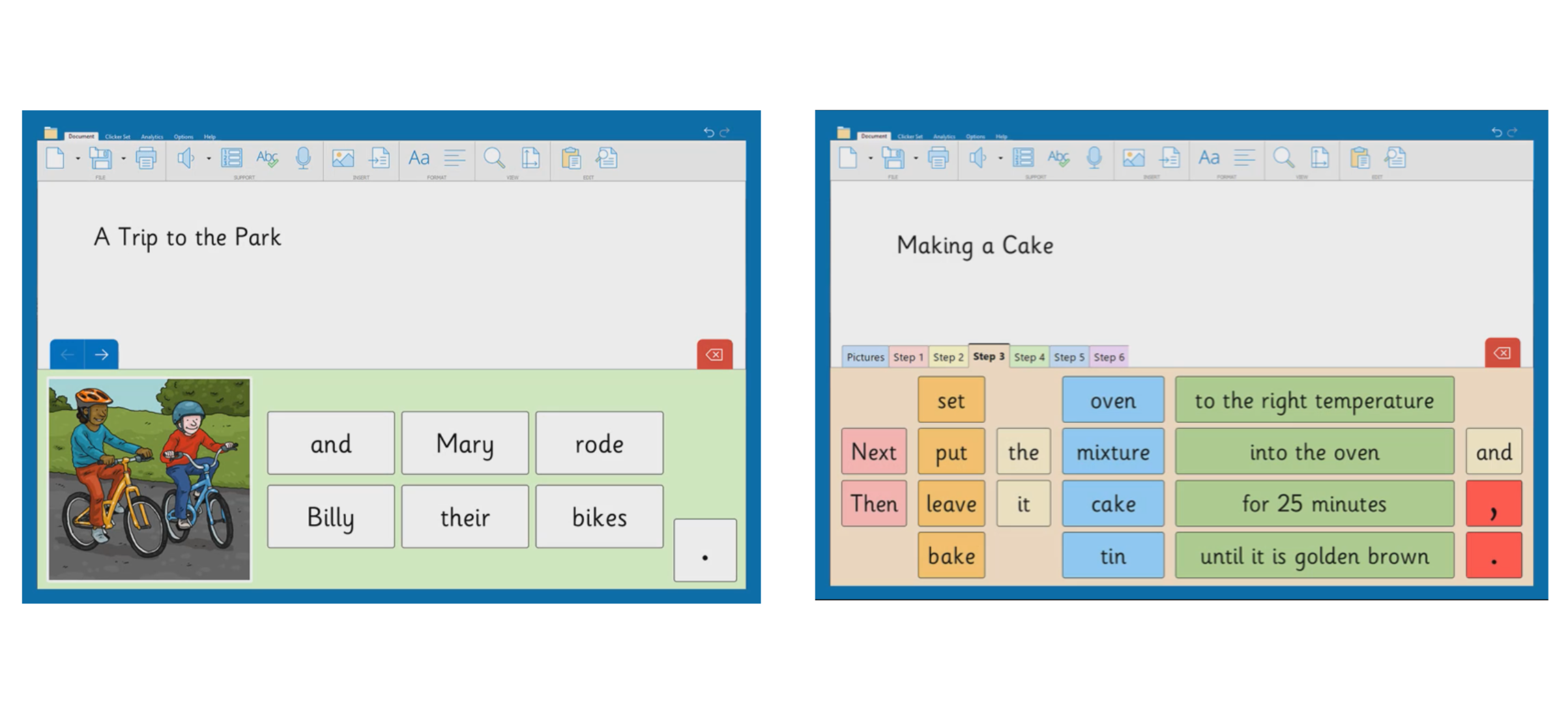 Clicker Software for primary school aged children to support with writing tasks