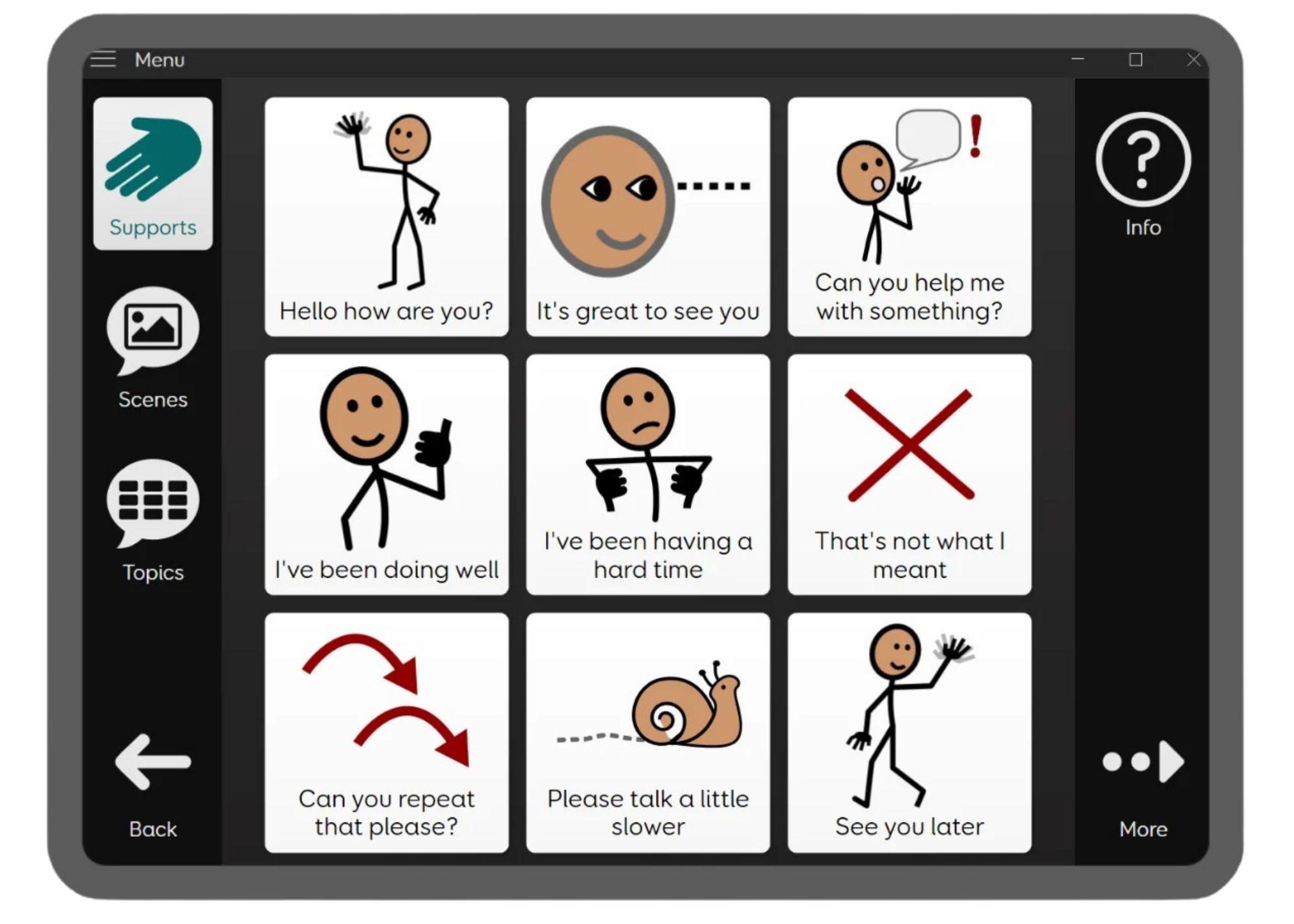 Aphasia Duo, Chatting grid