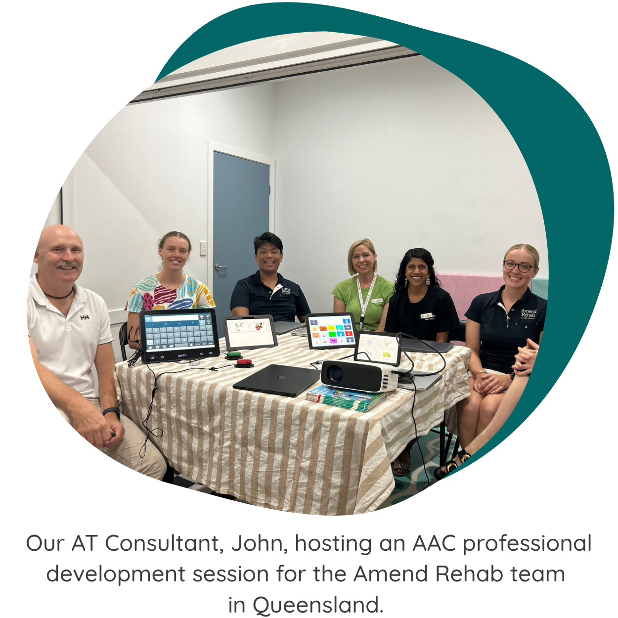 John, our AT Consultant hosting an AAC professional development session for the team at Amend Rehab in Queensland.